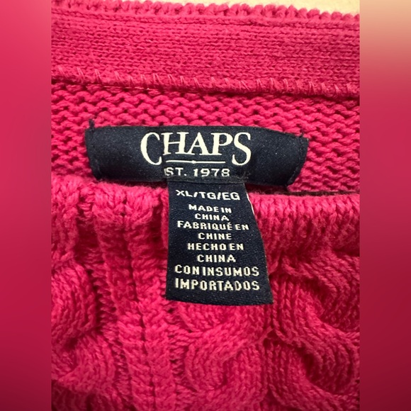 Chaps Pink Cable Knit Sweater - Picture 4 of 6